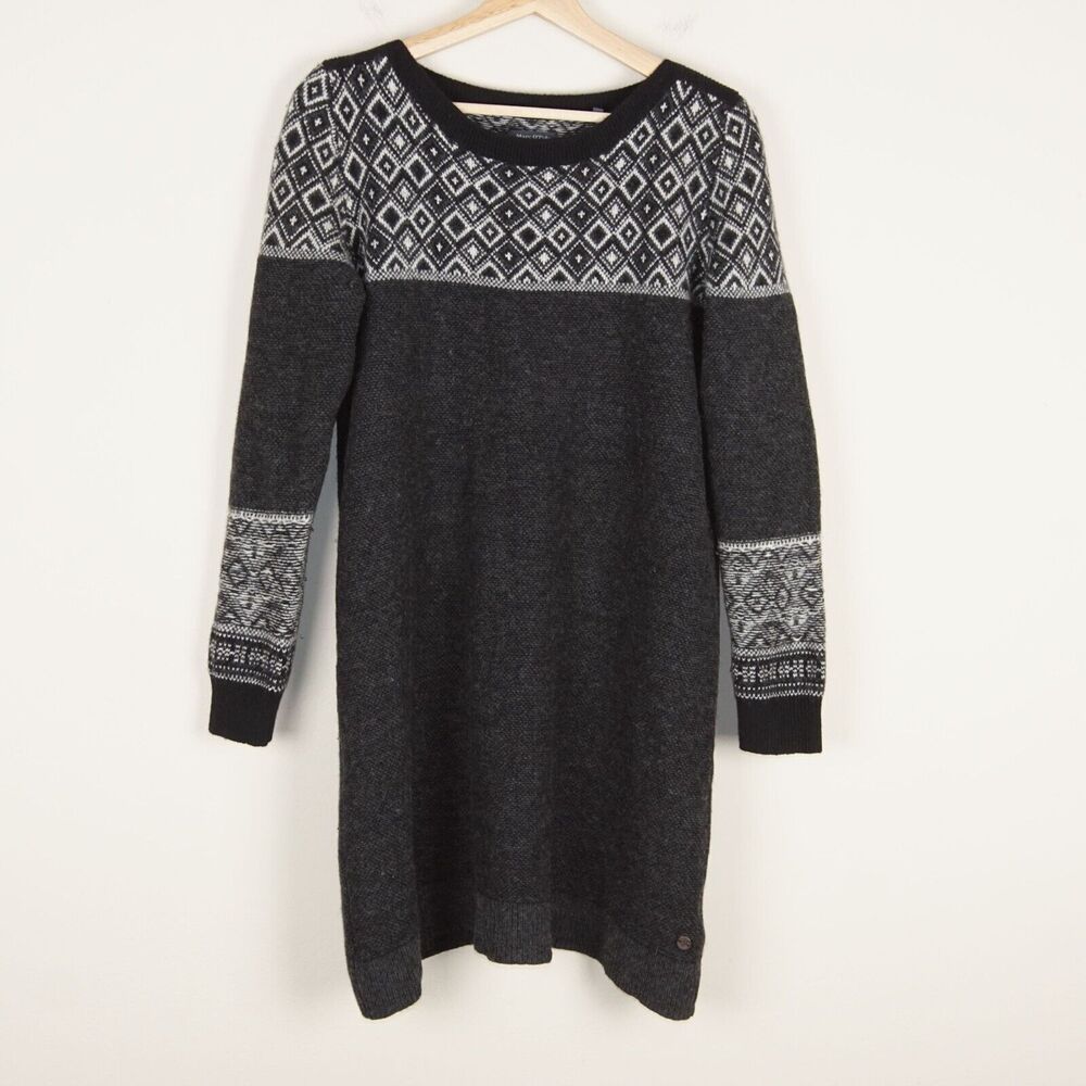 Marc O'Polo 100% Wool Gray Knit Sweater Dress Womens Sz IT 42 / US S